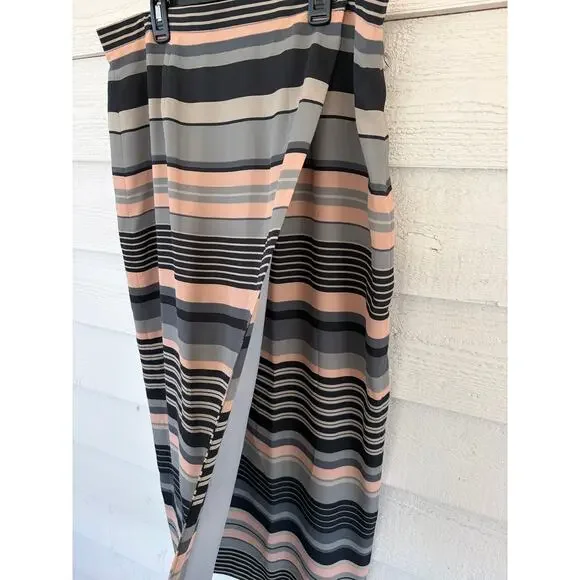 Josephine Chaus Collection Striped Pencil Skirt Size 16 Blush Gray Black Office - Picture 3 of 7